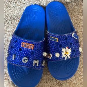 Handmade made custom SGRHO crocs slides